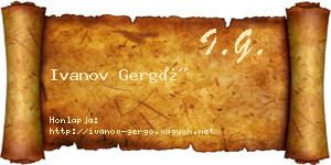 Ivanov Gergő névjegykártya