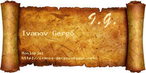 Ivanov Gergő névjegykártya